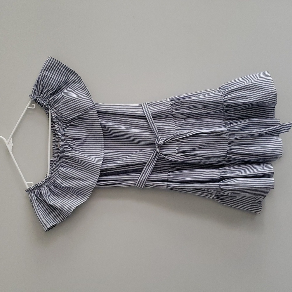 Cremieux Niko Striped Ruffle Off Shoulder Dress XS - Picture 4 of 8